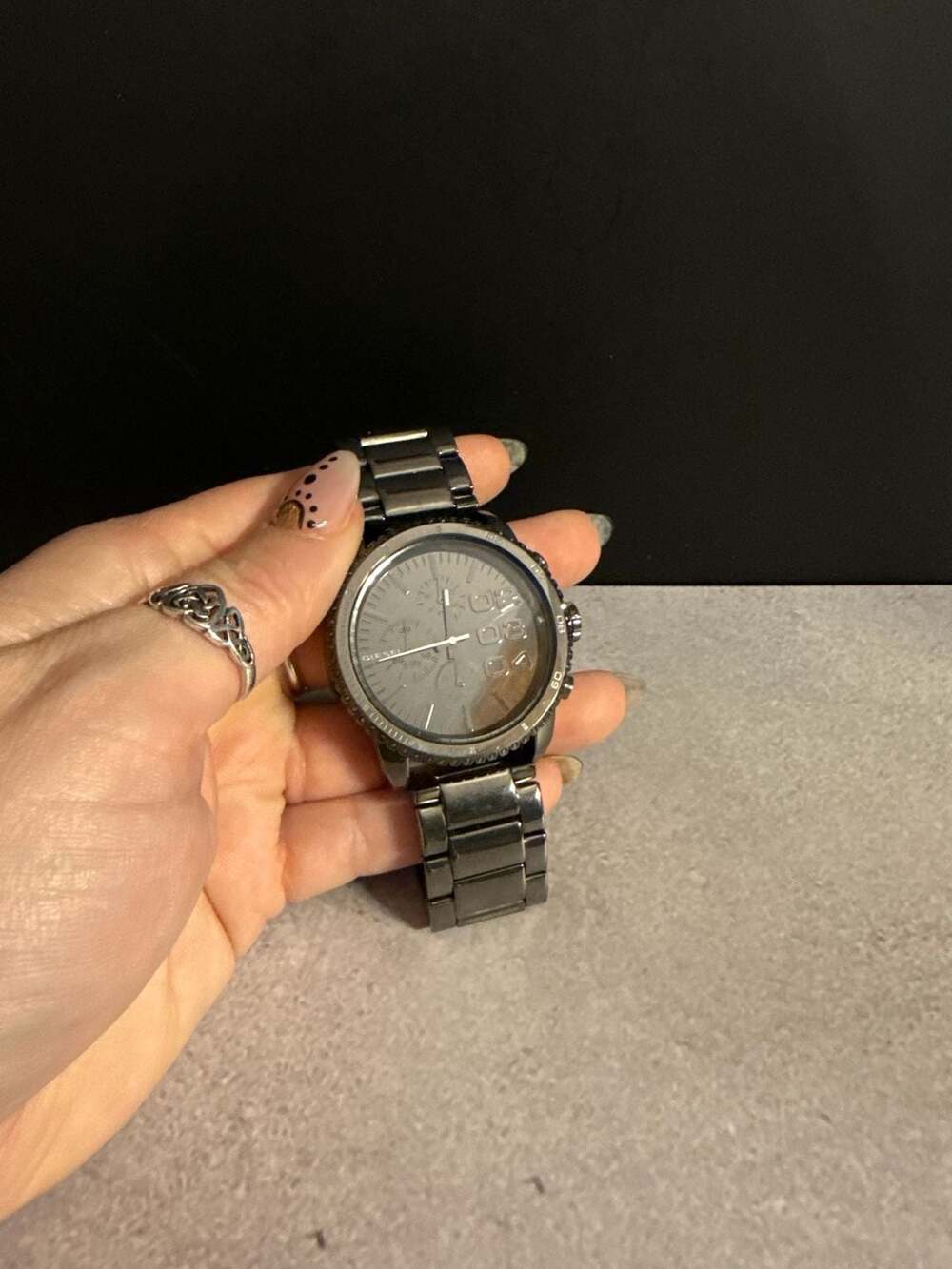 Diesel Men's Double Down DZ4215 Gray Gunmetal Chronograph Watch